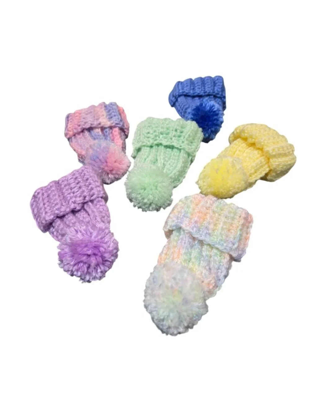 Handmade Miniature Crochet Babydoll Craft Ornaments Bottle Topper Beanie Hat